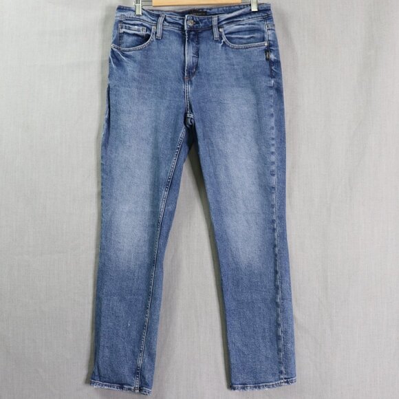 Silver Jeans Co Beau Boyfriend Jeans Womens *30x28.5 Mid Rise Faded Denim - Picture 1 of 16